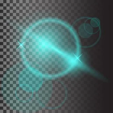 Vector magic green rays glow light effect isolated on transparen Stock Illustration