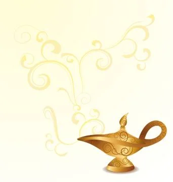 Vector magic old arabian oil lamp Stock Illustration