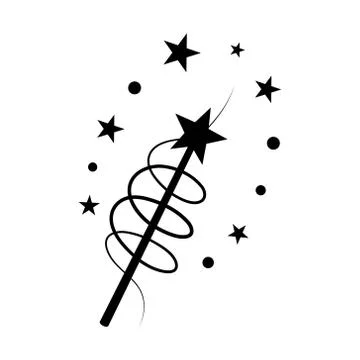 Vector Magic Wand icon with star sparkle. Stock Illustration