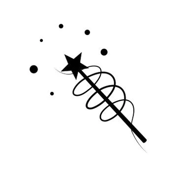 Vector Magic Wand icon with star sparkle. Stock Illustration