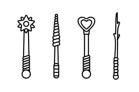 Vector magic wand objects set Stock Illustration