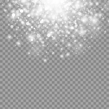 Vector magic white glow light effect isolated on transparent background. Chri Illustrazione stock