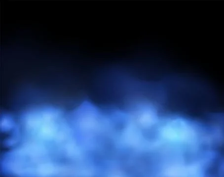 Vector magical blue fog effect that creates a cloudy haze with light standing Stock Illustration