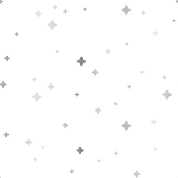 Vector Magical Silver Sparkles on White seamless pattern background. Perfect for Stock Illustration