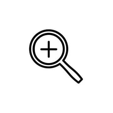 Vector magnifier icon with plus sign Stock Illustration