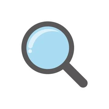 Vector magnifying glass icon with reflection. Stock Illustration