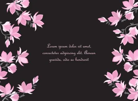 Vector magnolia flowers Stock Illustration