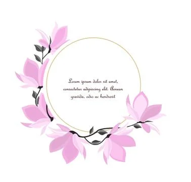 Vector magnolia flowers Stock Illustration
