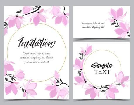 Vector magnolia flowers Stock Illustration
