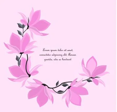 Vector magnolia flowers Stock Illustration