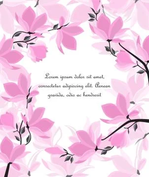 Vector magnolia flowers Stock Illustration