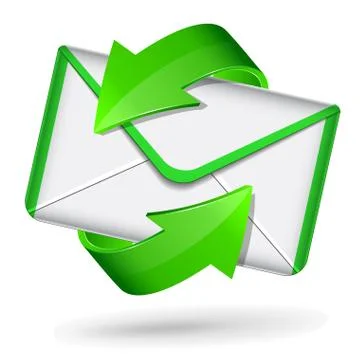 Vector mail green icon Stock Illustration