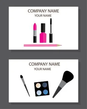 Vector Make Up Business Cards Illustrazione stock