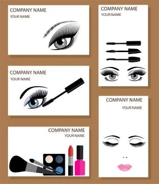 Vector Make Up Business Cards Illustrazione stock