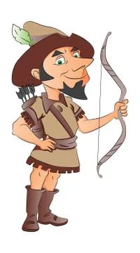 Vector of a man with bow and arrow. 스톡 일러스트