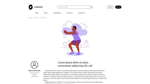 Vector man doing yoga in shadow of sharp lines style style Stock Illustration