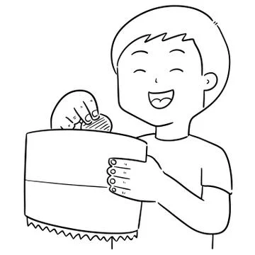 Vector of man eating potato chips Stock Illustration