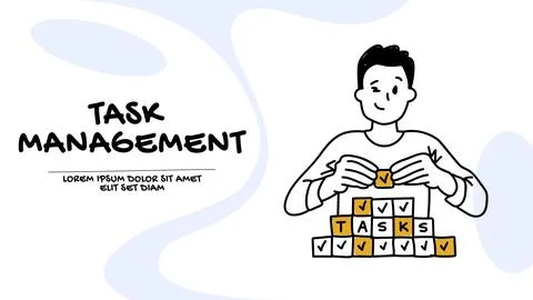 Vector of a man with excellent task management skills Illustrazione stock