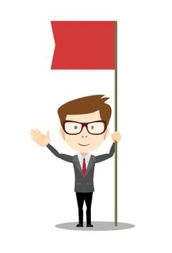 Vector man flag Icon Stock Illustration