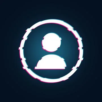 Vector Man Glitch Style Profile Icon Stock Illustration