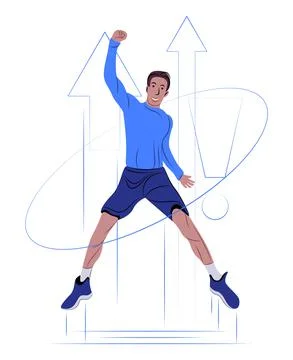 Vector man in graphic style. Digital art Stock Illustration