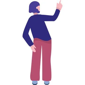 Vector man with hands up back side view icon Stock Illustration