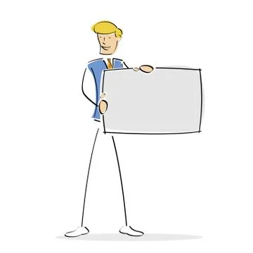 Vector man holding blank board Stock-Illustration