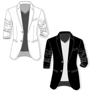 Vector man jacket monochrome. Stock Illustration