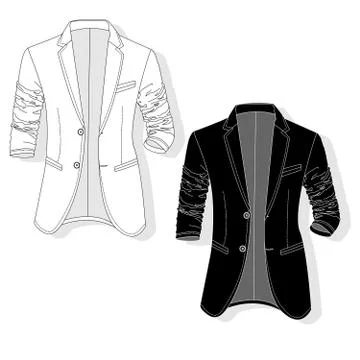 Vector man jacket monochrome. Illustrazione stock