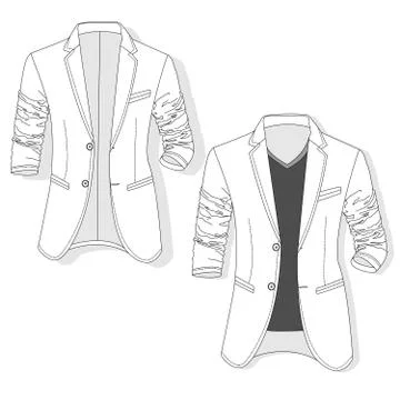 Vector man jacket monochrome. Stock Illustration