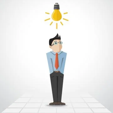 Vector man with lamp Stock Illustration