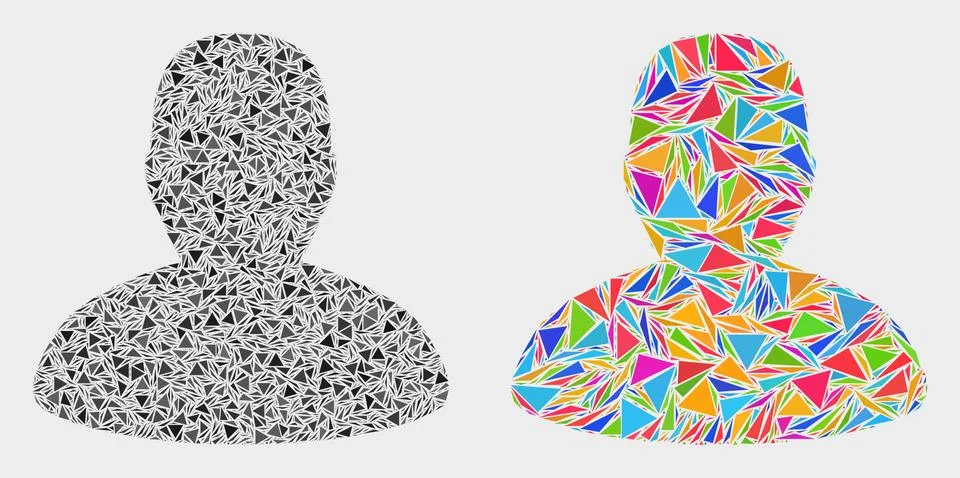 Vector Man Mosaic Icon of Triangle Elements 스톡 일러스트