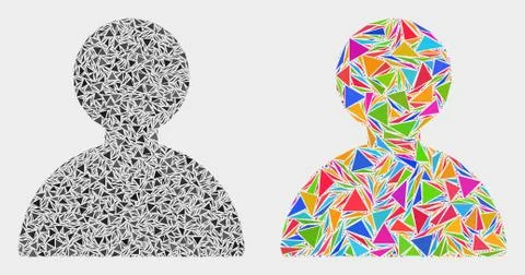 Vector Man Mosaic Icon of Triangle Elements 스톡 일러스트