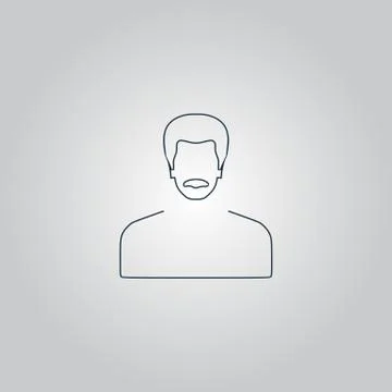 Vector Man with Mustache Icon Stock Illustration