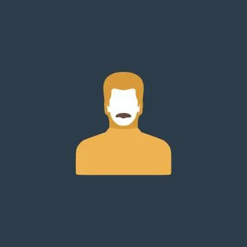 Vector Man with Mustache Icon Stock Illustration