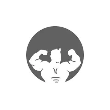 Vector man objects for sports labels and gym logos Stock Illustration