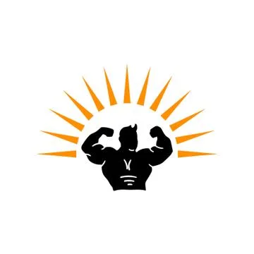 Vector man objects for sports labels and gym logos Stock Illustration