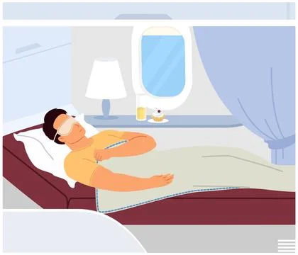 Vector man passenger of business class sleeping Stock Illustration