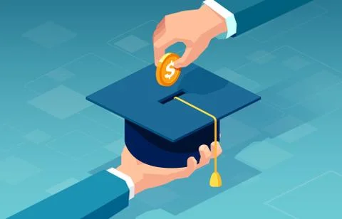 Vector of a man paying for his education Stock Illustration