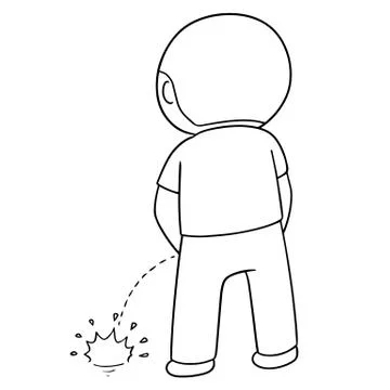 Vector of man peeing Stock Illustration
