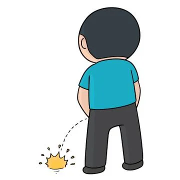 Vector of man peeing Stock Illustration
