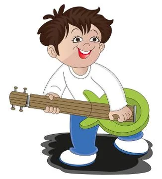 Vector of a man playing guitar. Stock Illustration