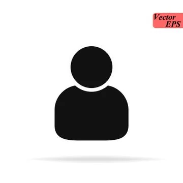 Vector man profile Icon. Man Icon vector. Simple flat symbol. Perfect Black p Stock Illustration