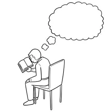 Vector of man reading book Stock Illustration