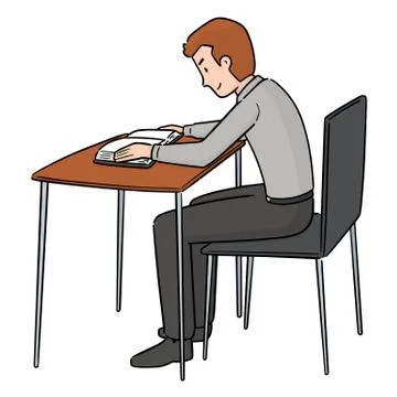 Vector of man reading book Stock Illustration