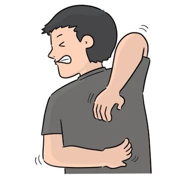 Vector of man scratching back Stock Illustration