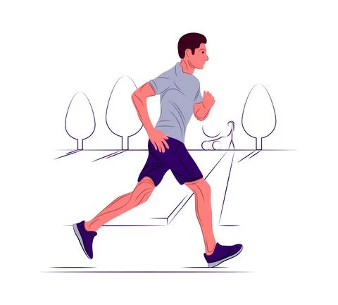 Vector man in shadow of sharp lines style Stock Illustration