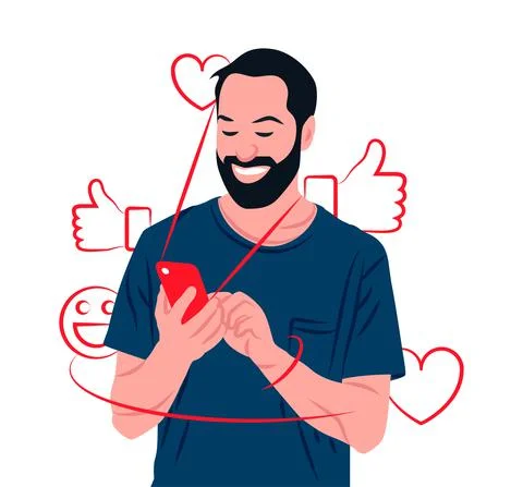 Vector man in shadow of sharp lines style Stock Illustration