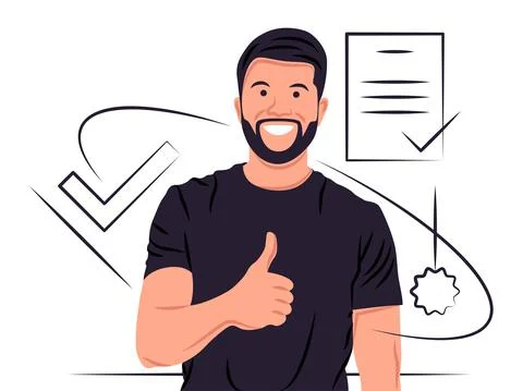 Vector man in shadow of sharp lines style Stock Illustration