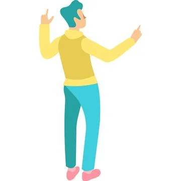 Vector man studying something view from back icon Stock Illustration